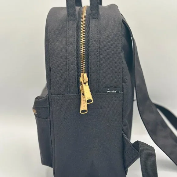 🎒 **Herschel Nova Mini Backpack - Black with Gold Zippers** - Picture 5 of 9
